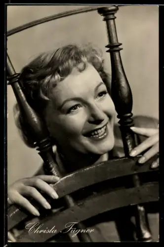 AK Schauspielerin Christa Fügner als Inge Torwald im DEFA-Film Rivalen am Steuer