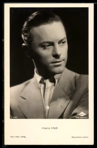 AK Schauspieler Hans Holt im Anzug, Brustbild