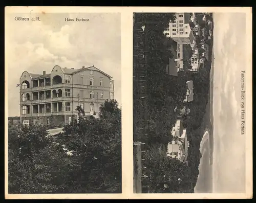 Klapp-AK Göhren a. R., Hotel Haus Fortuna mit Panoramablick, Bes. Albert Parchow