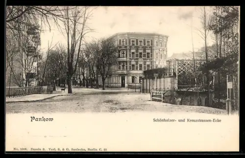 AK Berlin-Pankow, Schönholzer-und Kreuzstrassen-Ecke