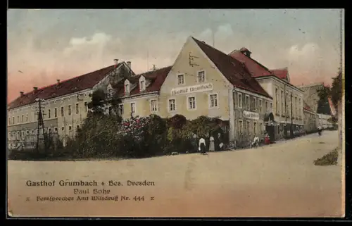 AK Grumbach /Dresden, Gasthof in der Aussenansicht, Bes. Paul Bohr