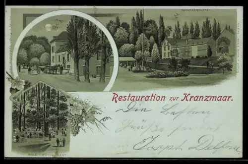 Mondschein-Lithographie Kranzmaar, Restaurant zum Kranzmaar, Schützenplatz