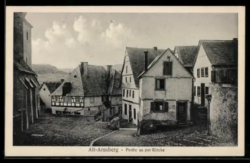 AK Alt-Arnsberg / Westf., Partie an der Kirche