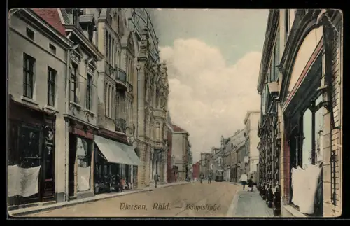AK Viersen /Rhld., Partie in der Hauptstrasse mit Strassenbahn und Wohnhäusern
