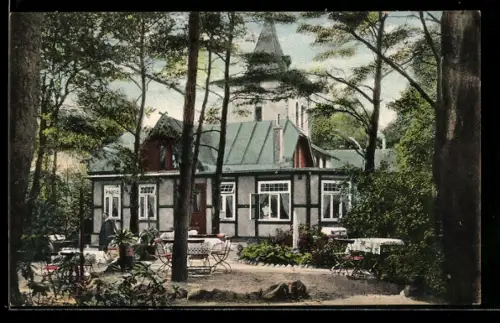 AK Reinbek, Gasthof Jaegersbronnen, Bes. Rich. Pichinot, Aussenbereich für Gäste