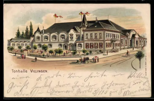 Lithographie Villingen, Gasthaus zur Tonhalle