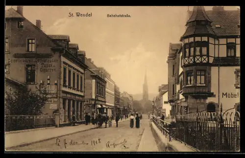 AK St. Wendel, Blick in die Bahnhofstrasse