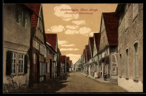 AK Sachsenhagen /Schaumburg, Obere Strasse mit Wohngebäuden