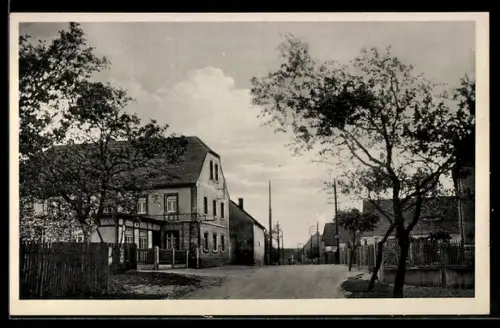 AK Gohlis / Elbe, Ortspartie mit Gasthaus Schäfer