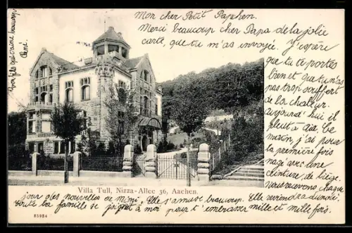 AK Aachen, Villa Tull, Nizza-Allee 36