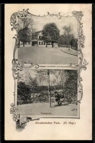 AK Hamburg-Wandsbek, Gasthof Altstrahlstedter Park, H. Hup., Parkpartie