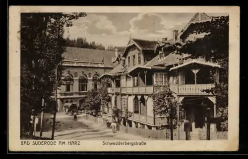 AK Bad Suderode am Harz, Blick in die Schwedderbergstrasse