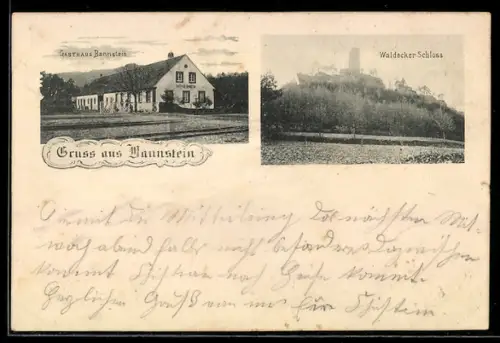 AK Egelshardt, Gasthaus Bannstein, Waldecker Schloss