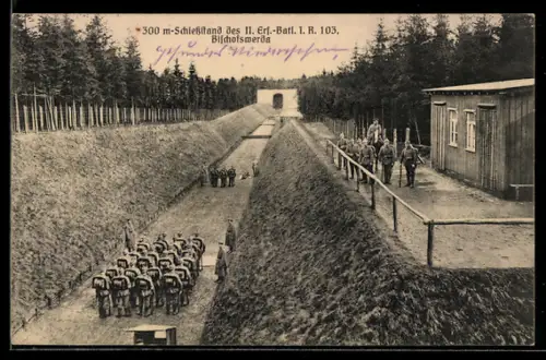 AK Bischofswerda, 300 Meter-Schiessstand des II. Ersatz-Bataillons von Infanterie-Regiment 103