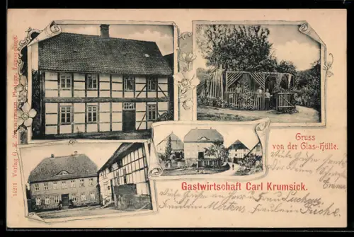 AK Lamspringe, Gasthof Carl Krumsick, Glas-Hütte