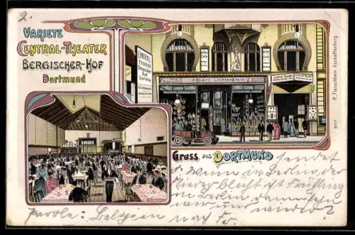 Lithographie Dortmund, Variete-Cafe Central-Theater Bergischer Hof