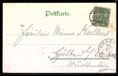 Lithographie Rohnsdorf, Gasthaus Langenhaus, Spielplatz