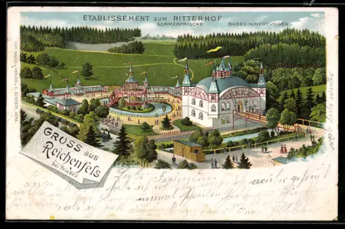 Lithographie Reichenfels, Restaurant Etablissement zum Ritterhof