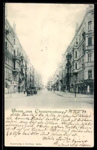 AK Berlin-Charlottenburg, Blick in die Marburgerstrasse