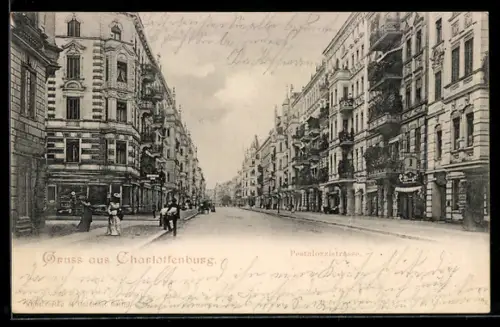 AK Berlin-Charlottenburg, Blick in die Pestalozzistrasse