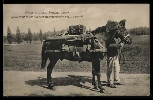 AK Brucker Lager, Österreichisches Gewehrtragtier der Gebirgsmaschinengewehrabteilung