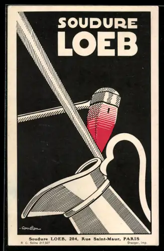 Künstler-AK sign. Lötzinn: Paris, Soudure Loeb, Rue Saint-Maur 204