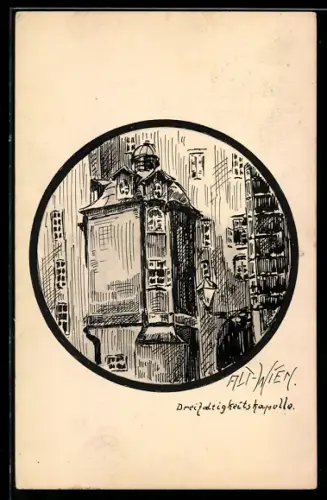 Künstler-AK Handgemalt: Alt-Wien, Dreifaltigkeitskapelle