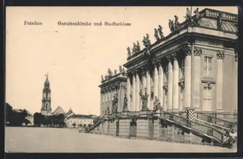 AK Potsdam, Garnisonkirche und Stadtschloss