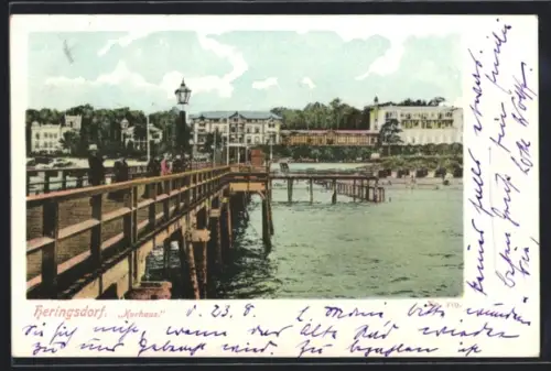 AK Heringsdorf, Kurhaus, Seebrücke