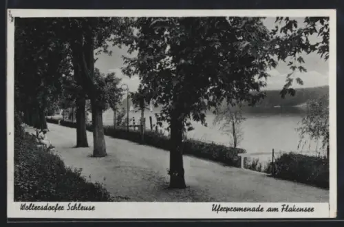 AK Woltersdorf, Schleuse, Uferpromenade am Halensee