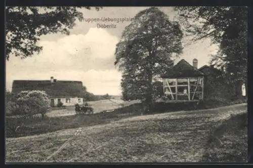 AK Döberitz, Truppen-Übungsplatz, Fachwerkhaus, ländliche Gebäude