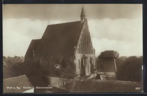 AK Wiek a. Rg., Kirche, Glockenstuhl