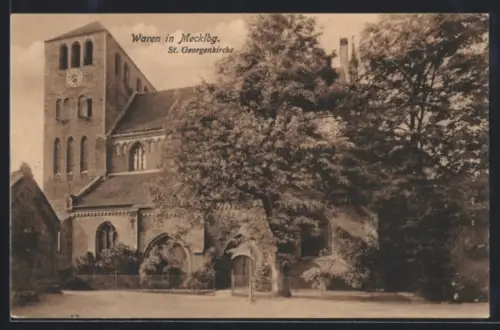 AK Waren in Mecklbg., St. Georgenkirche