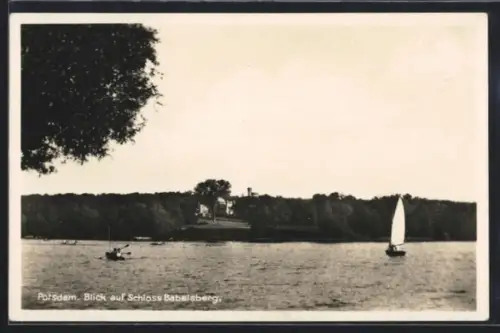 AK Potsdam, Blick auf Schloss Babelsberg