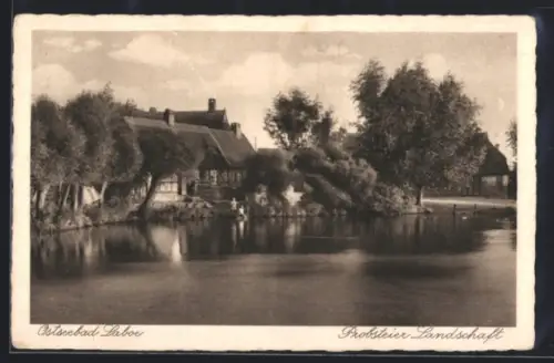 AK Laboe, Probsteier Landschaft, Teich