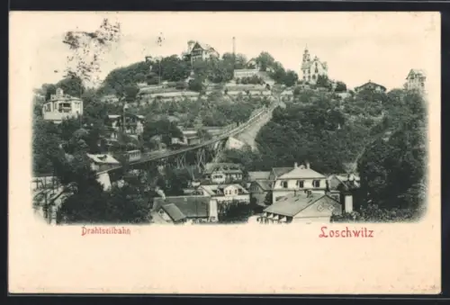 AK Dresden-Loschwitz, Die Drahtseilbahn