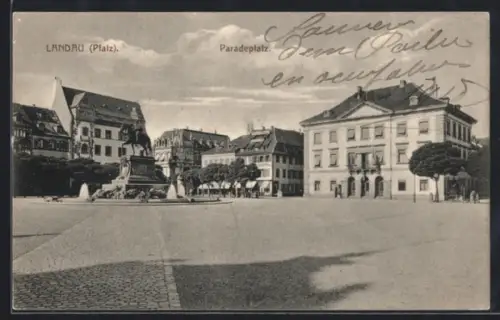 AK Landau /Pfalz, Am Paradeplatz