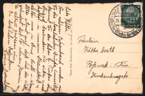 AK Warnemünde, Strand mit Strandkörben