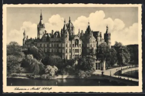 AK Schwerin i. Meckl., Blick zum Schloss
