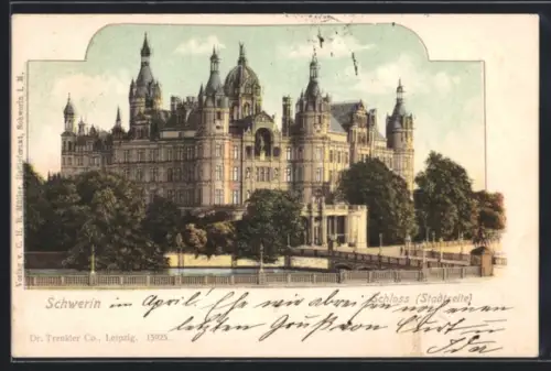 AK Schwerin, Schloss, von der Stadtseite