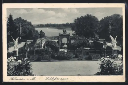 AK Schwerin i. M., Blick zur Schlossterrasse