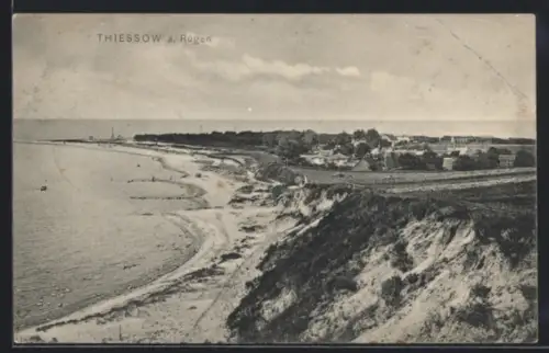 AK Thiessow a. Rügen, Steilküste und Ortsansicht