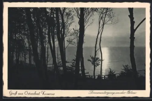 AK Koserow, Sonnenuntergang an der Ostsee