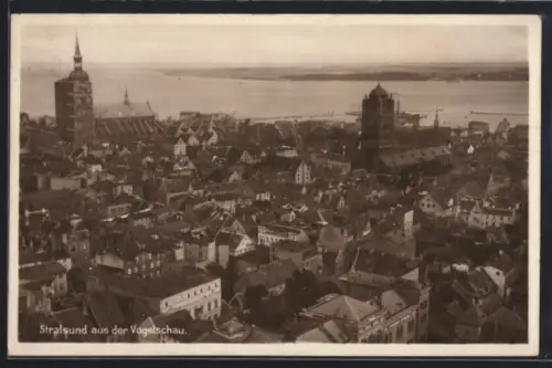 AK Stralsund, Ansicht aus der Vogelschau