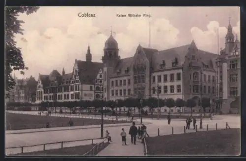 AK Coblenz, Kaiser Wilhelm Ring, Strassenpartie