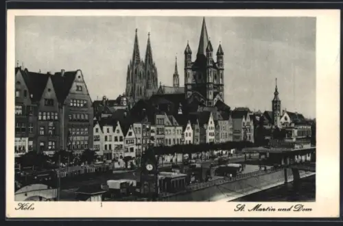 AK Köln, St. Martin und Dom
