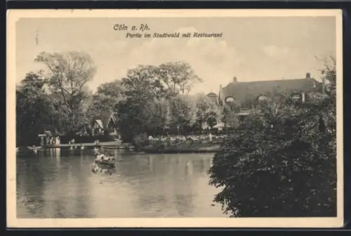 AK Köln-Lindenthal, Partie im Stadtwald mit Restaurant