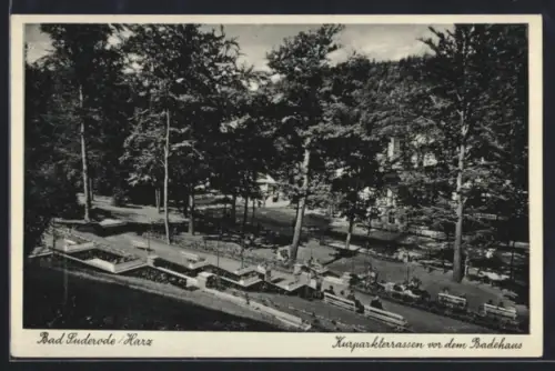 AK Bad Suderode /Harz, Kurparkterrassen vor dem Badehaus