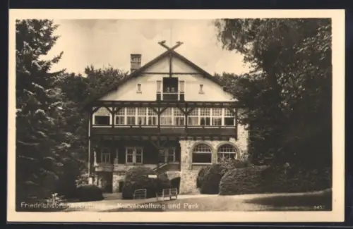 AK Friedrichsbrunn /Harz, Kurverwaltung und Park