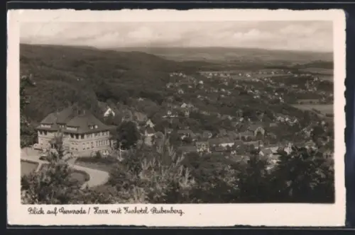 AK Gernrode /Harz, Blick auf Kurhotel Ilsenberg und Ort